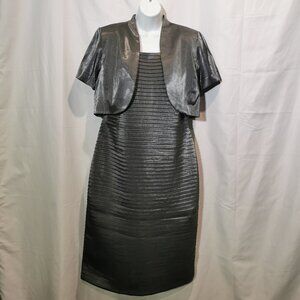 2pc Silver Formal Dress Size 12 EUC #137